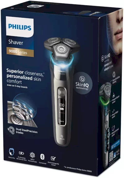 Električni brivnik za mokro in suho britje s SkinIQ Philips S9974/35